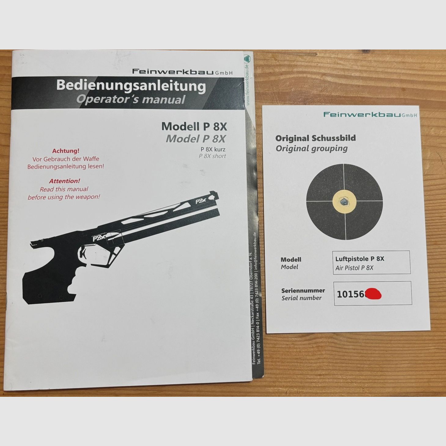 Feinwerkbau P 8X Short P8x Short Match Air Pistol
