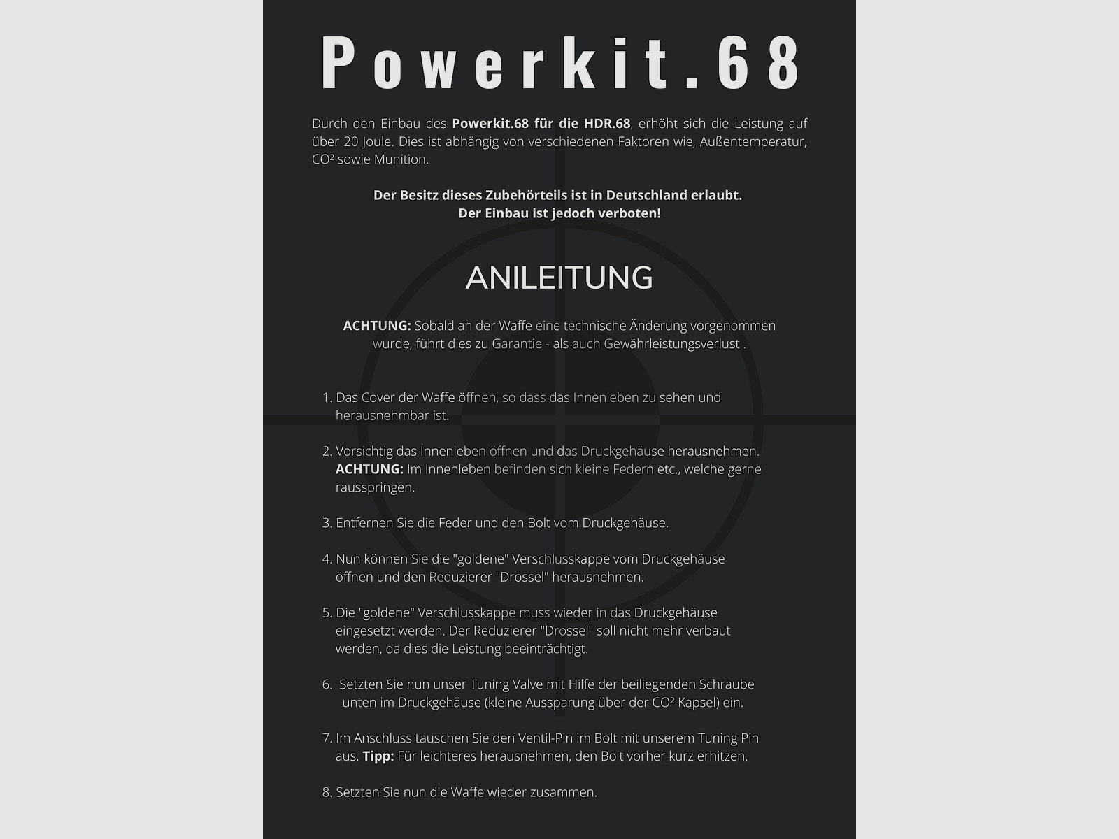 NEW ! ! Powerkit.68 for HDR68 | Exportventil | V2A | 30J+