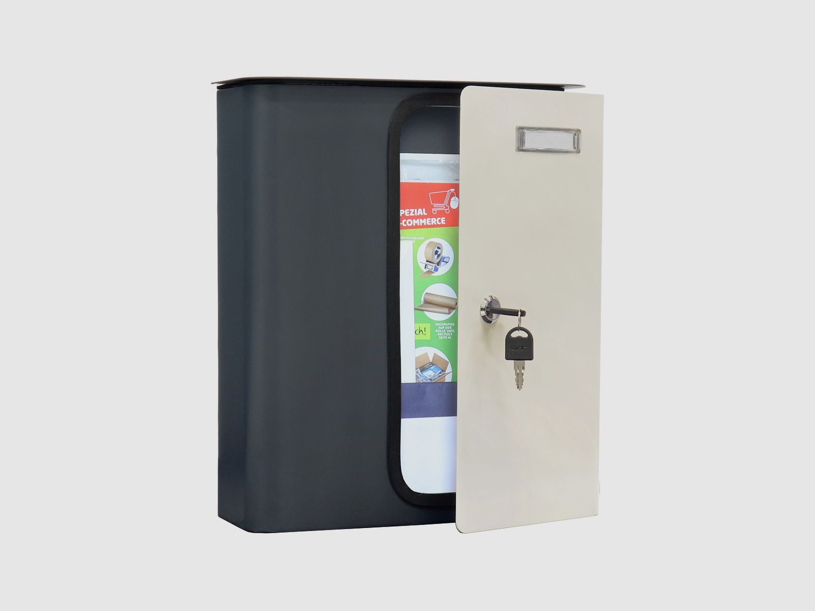 Rottner Briefkasten Splashy anthrazit weiß