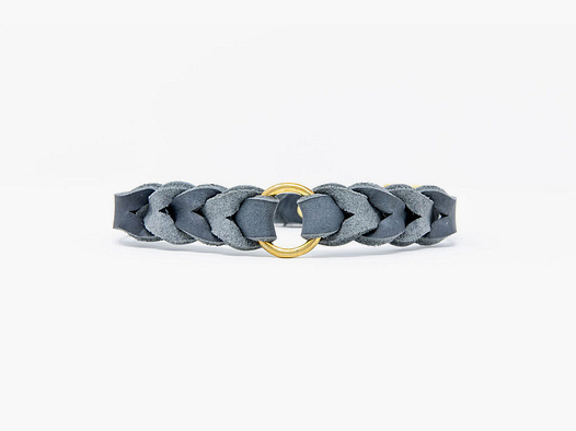 Collar de cuero 'gris' de la cabaña de estilo