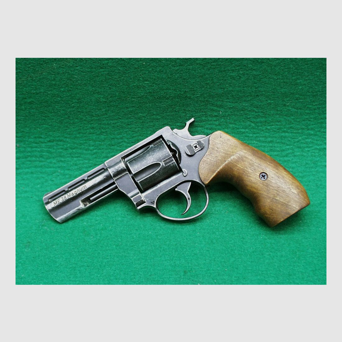 CUNO MELCHER ME 38 Magnum Revolver 9mm R.K. antik-Holz