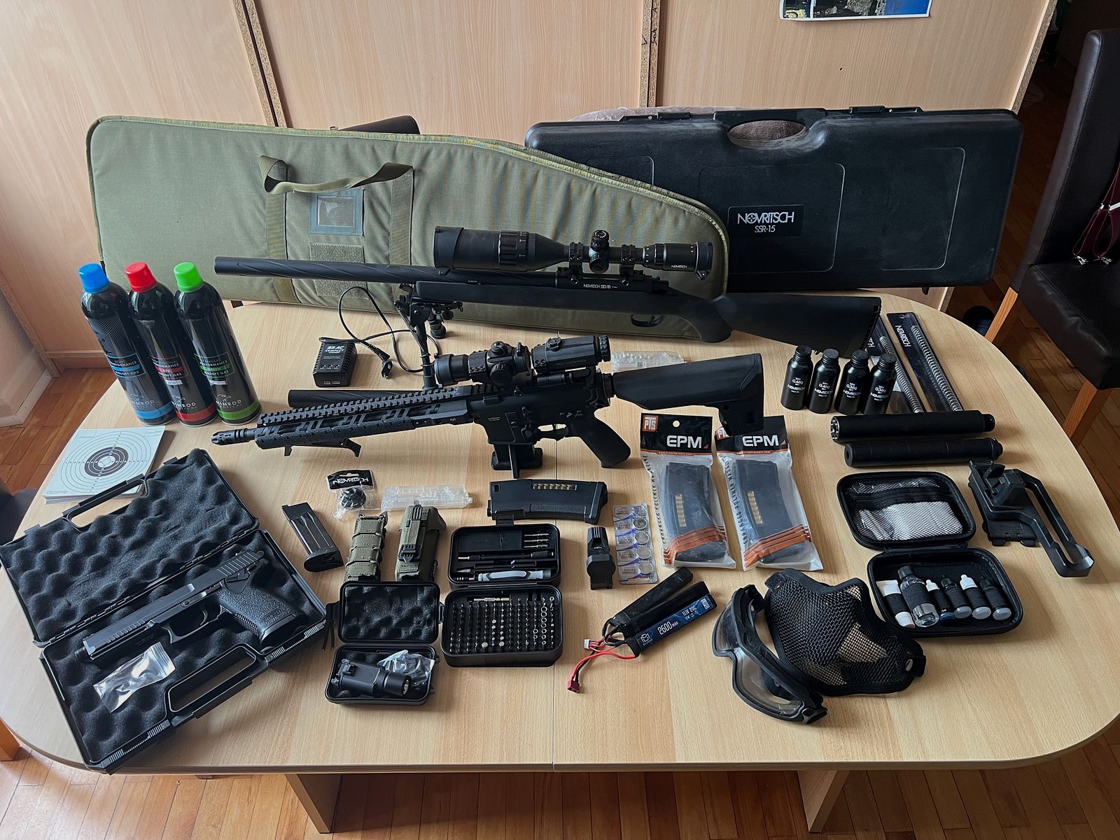 Komplettes airsoft set  novritch ( SSR 15 /SSG 10 / SSX 23)