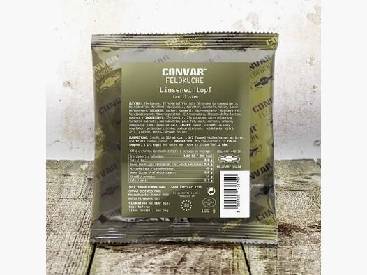 Convar-7 Convar-7 Cuisine de campagne Flex ragoût de lentilles lyophilisé