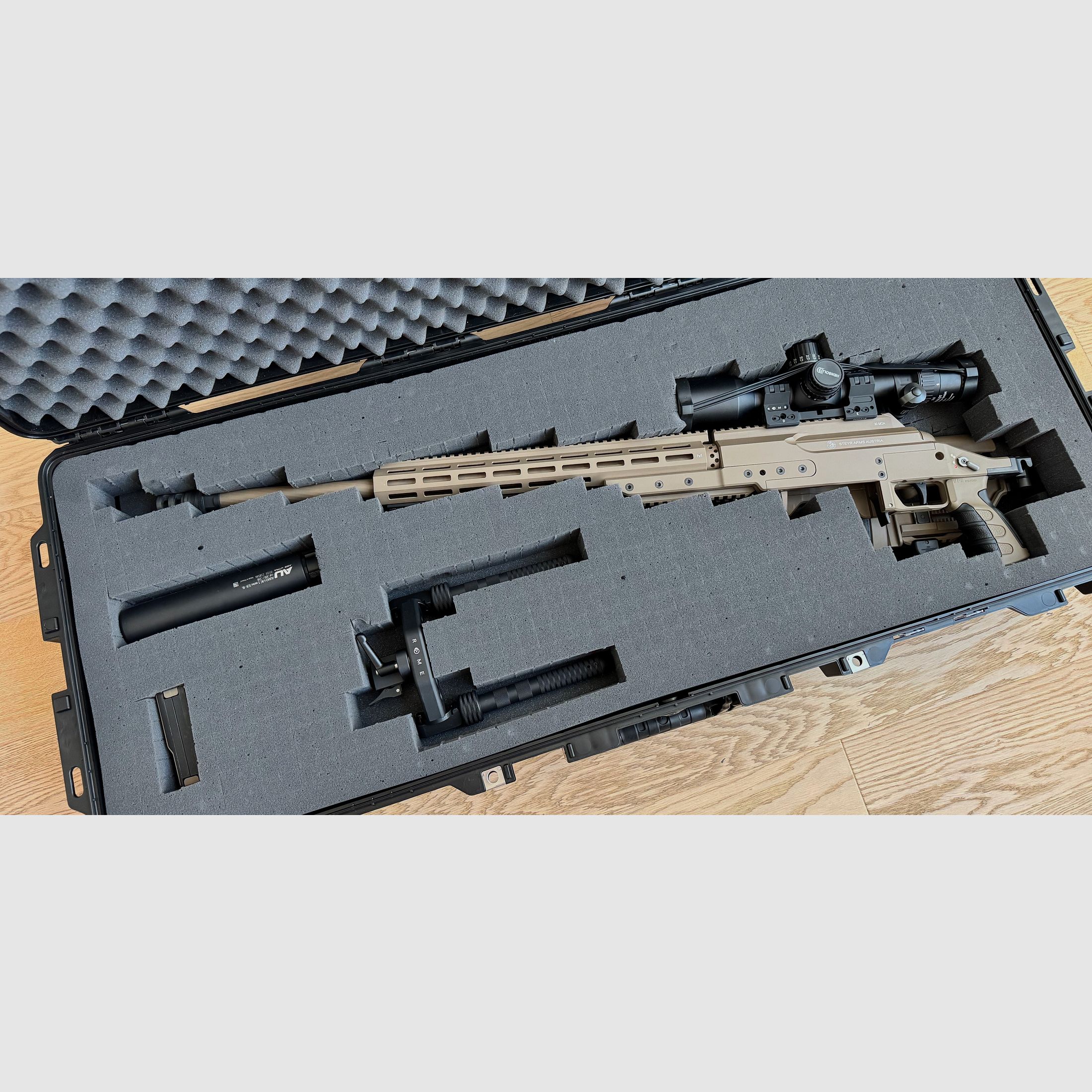 Exklusives Komplett-Setup – Steyr SSG M1 in .338 Lapua Mag. mit Wechsellauf 6.5 Creedmoor & Premium-Zubehör