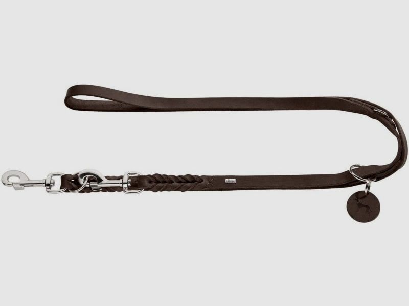 Hunter Verstellbare Führleine Solid Education / Länge 200cm / Breite 13mm dunkelbraun