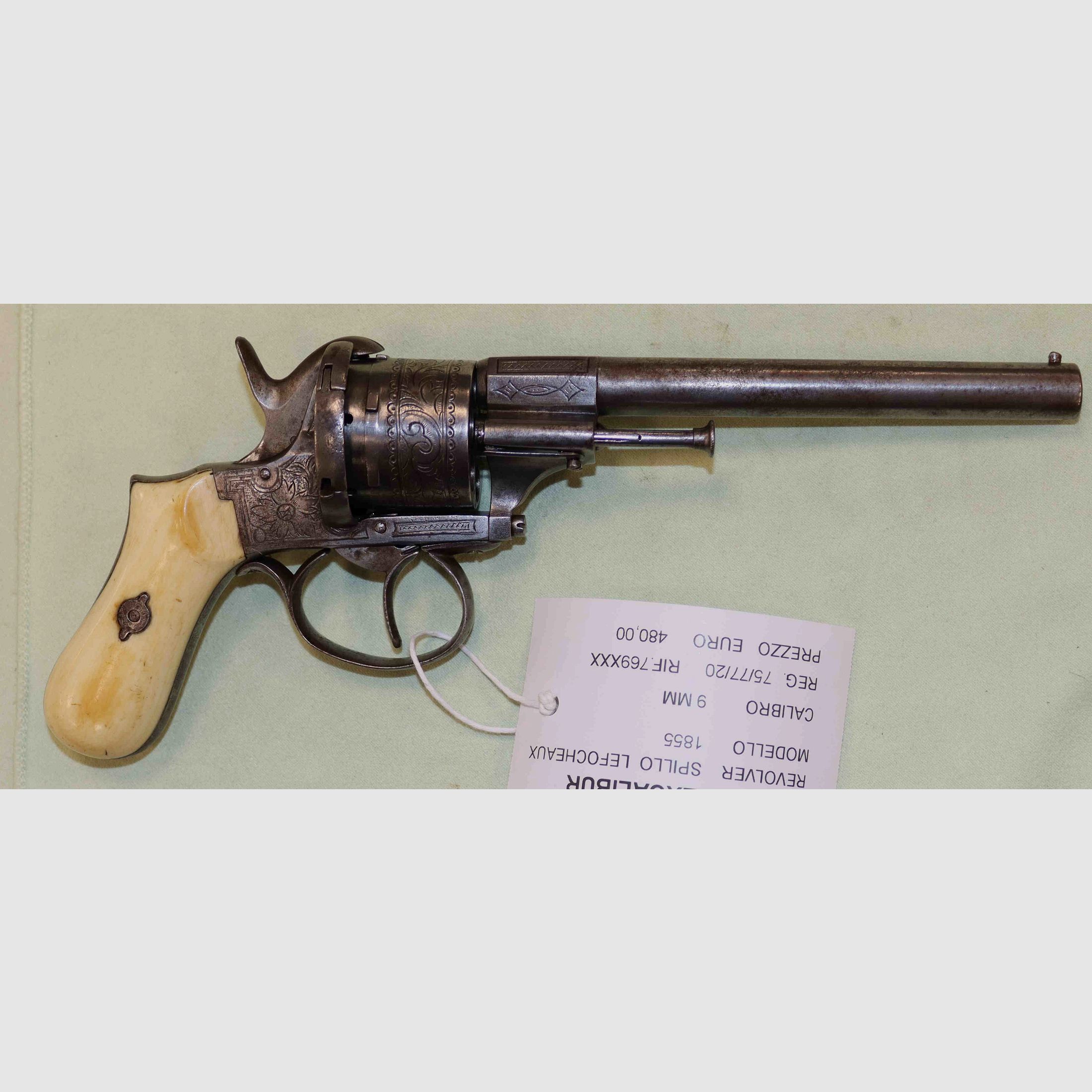 Spur Trigger Revolver LeFocheaux Model 1885 Caliber 9MM Antique, image 4 of 5