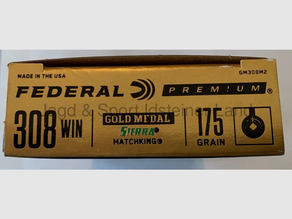 Federal -Gold Medal Match- Sierra Matchking, 175grs, BTHP