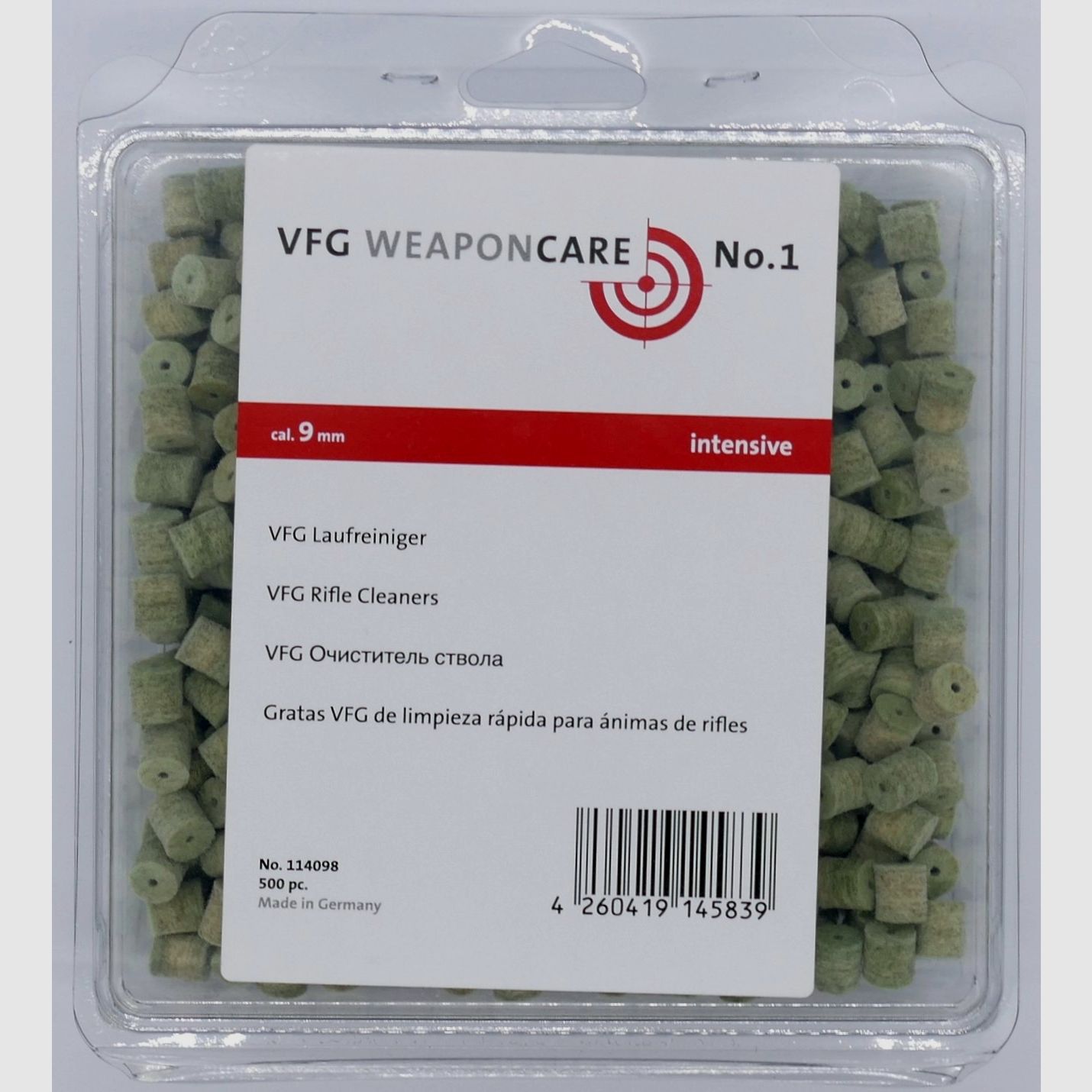 VFG Barrel Cleaner Intensive / 500 9mm Cleaning Accessories for Weapons