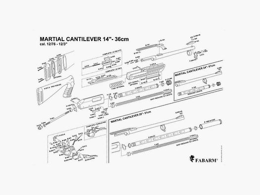 Spare parts for Fabarm Cantilever shotgun
