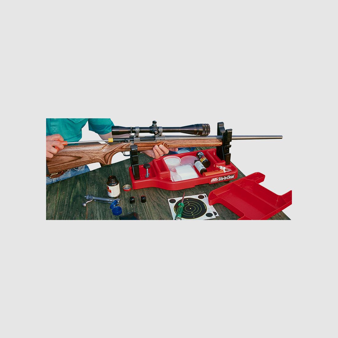 MTM Reinigungs- & Schießauflage mit Transportkoffer SNCC-30 rot
