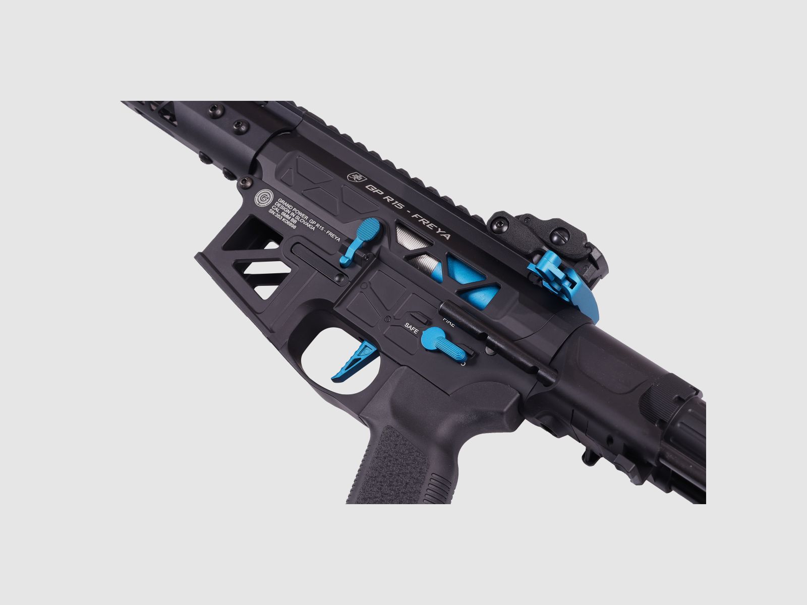 GP R15 FREYA ALPHA Full Skeleton PDW 13" gen.2 M-LOK Czarny/Niebieski S-AEG Wolny od 18 lat -F- | Delta Armory