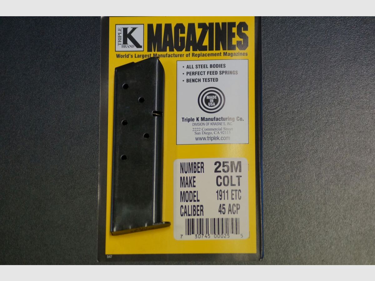 Triple K 1911 .45ACP 7 Schuss, Schwarz