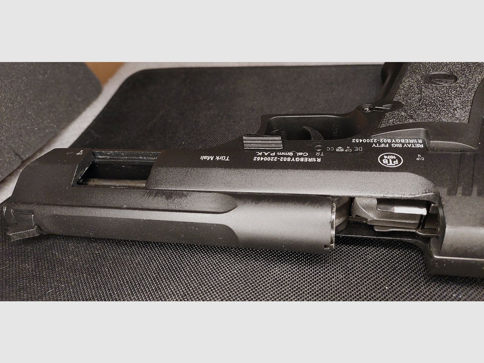 Retay Big Fifty blank firing pistol 9mm P.A.K. blued (PTB 1074)