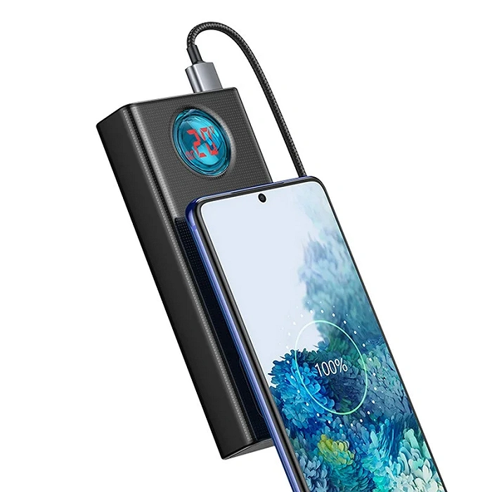 Powerbank BASEUS AMBILIGHT 30000MAH, 4XUSB, USB-C, 65W (CZARNY), zdjęcie 5 z 14