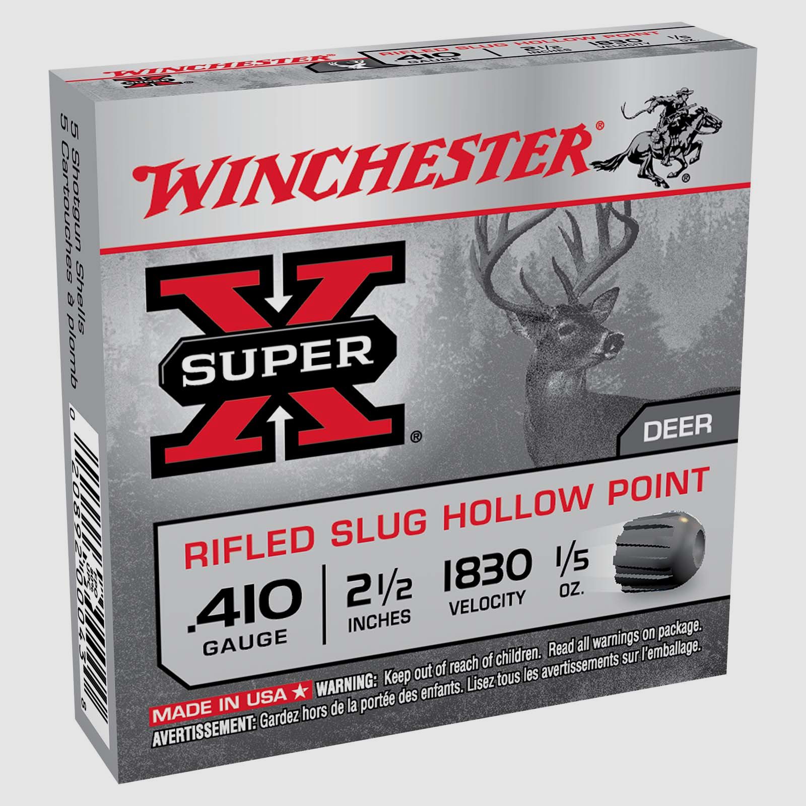 Winchester Super-X Slug .410 6g 5 cartridges, image 1 of 4