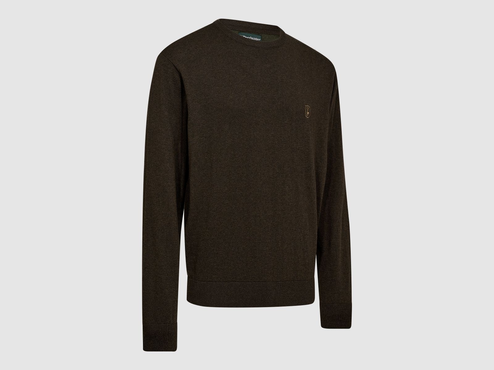 Deerhunter Harrington Strickpullover mit Rundhalsausschnitt Herren Brown Melange 3XL