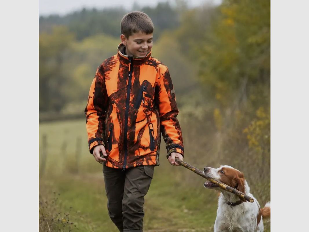 Softshell-Jacke Kinder Ghostcamo 3 Taschen Polyester 6 bis 16 Jahre, Bild 1 von 22