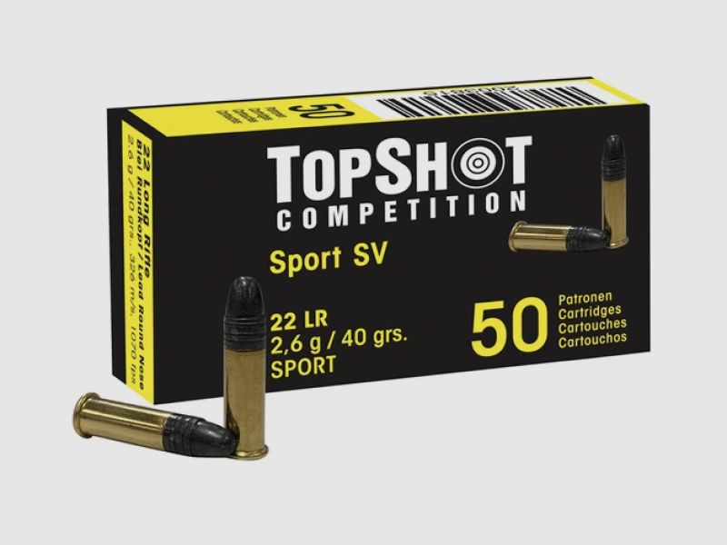 TOPSHOT Comp. .22 lfb. Black Edition SV 2,6g/40grs. - 50 Patronen