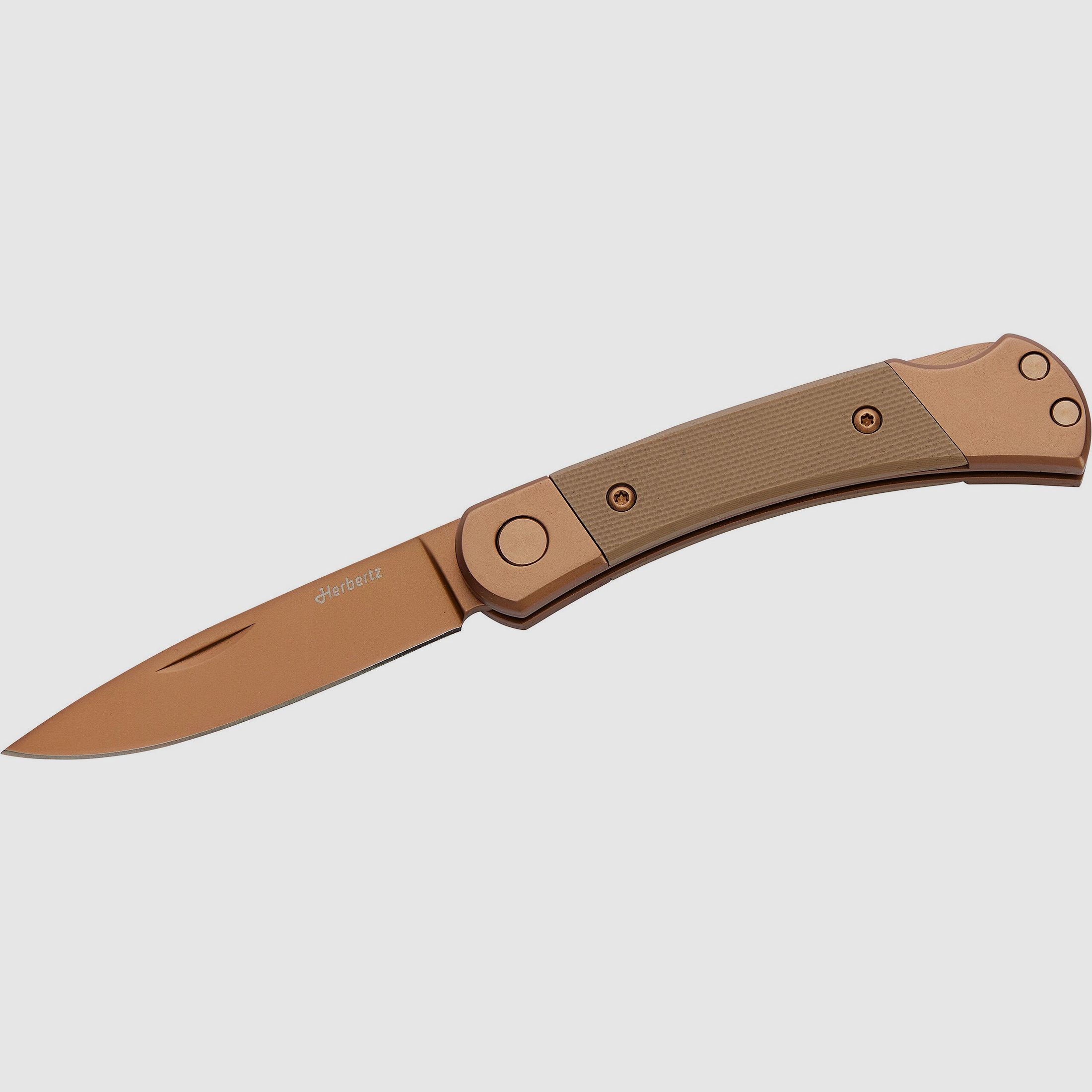 Herbertz pocket knife titanium coating rose gold D2 small