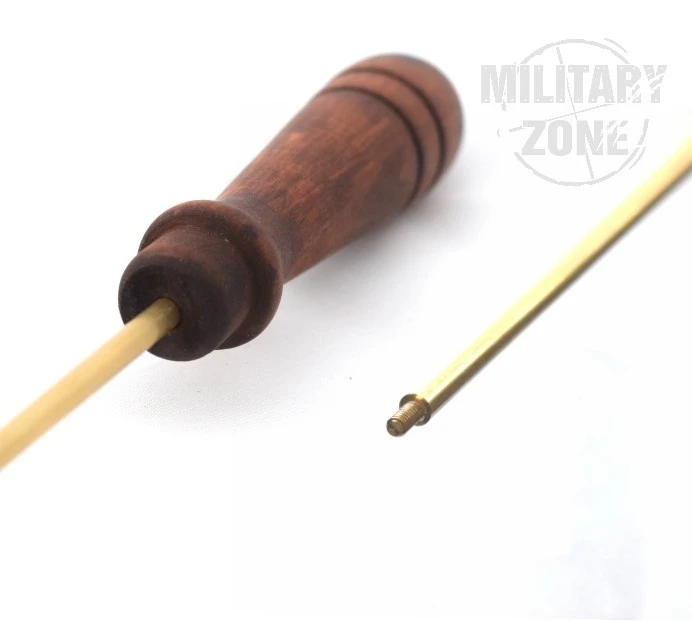 Long gun cleaning rod, one-piece, cal. 5.6–7 mm, brass
