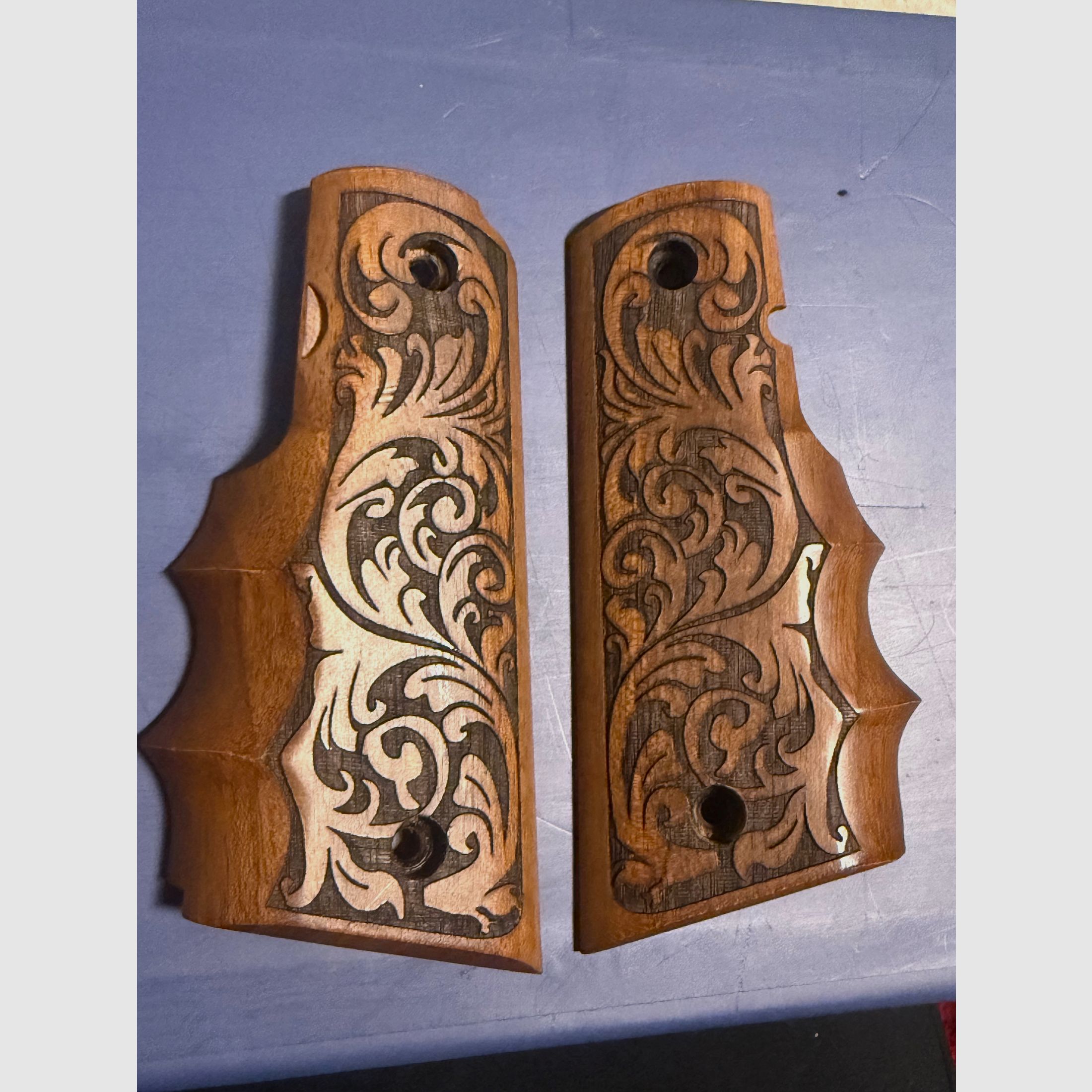 Colt 1911 grip panels wooden grips blank firing