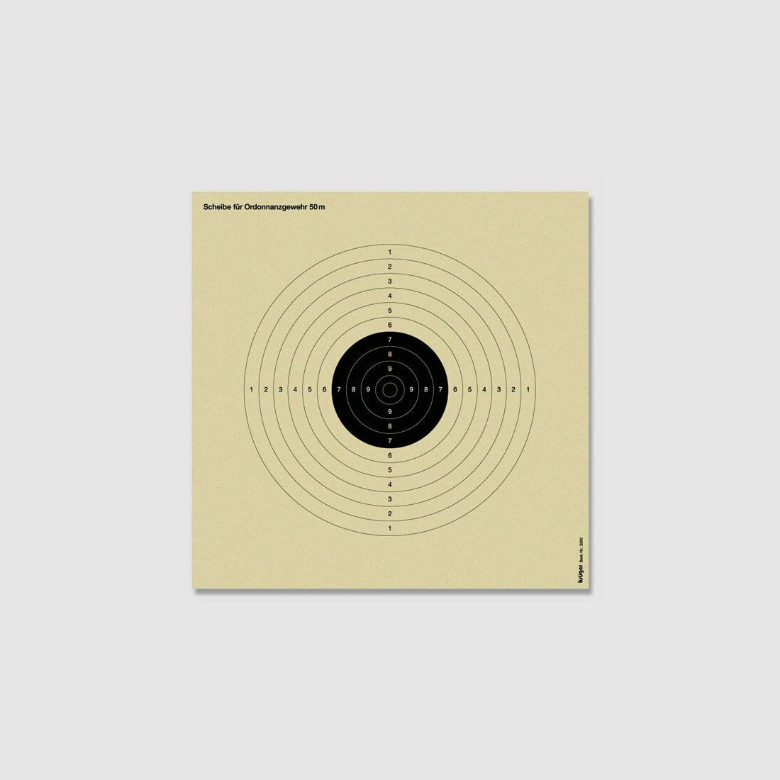 Cible de fusil d'ordonnance Krüger à 250 BDS ordonnance 50m