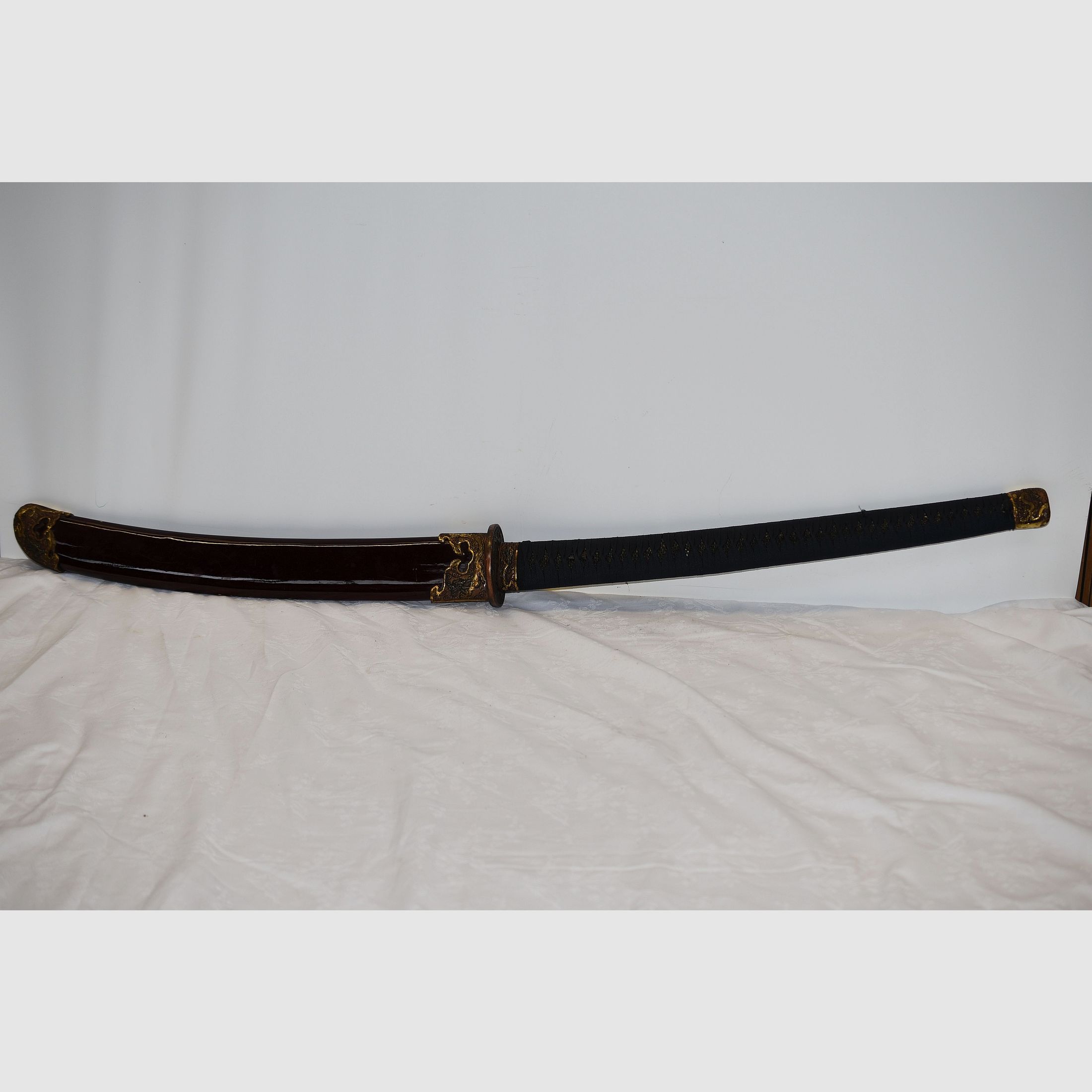 épée japonaise, katana, nagamaki, gravure 99999 sur la lame