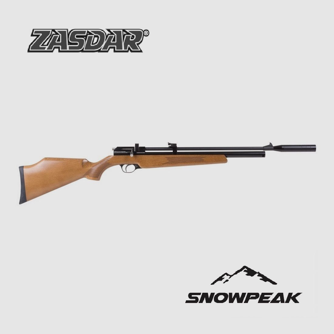 Carabine à air PCP Snowpeak – Zasdar PR900 GEN 2 cal. 5,5 mm – Modérateur, régulateur et crosse en bois.