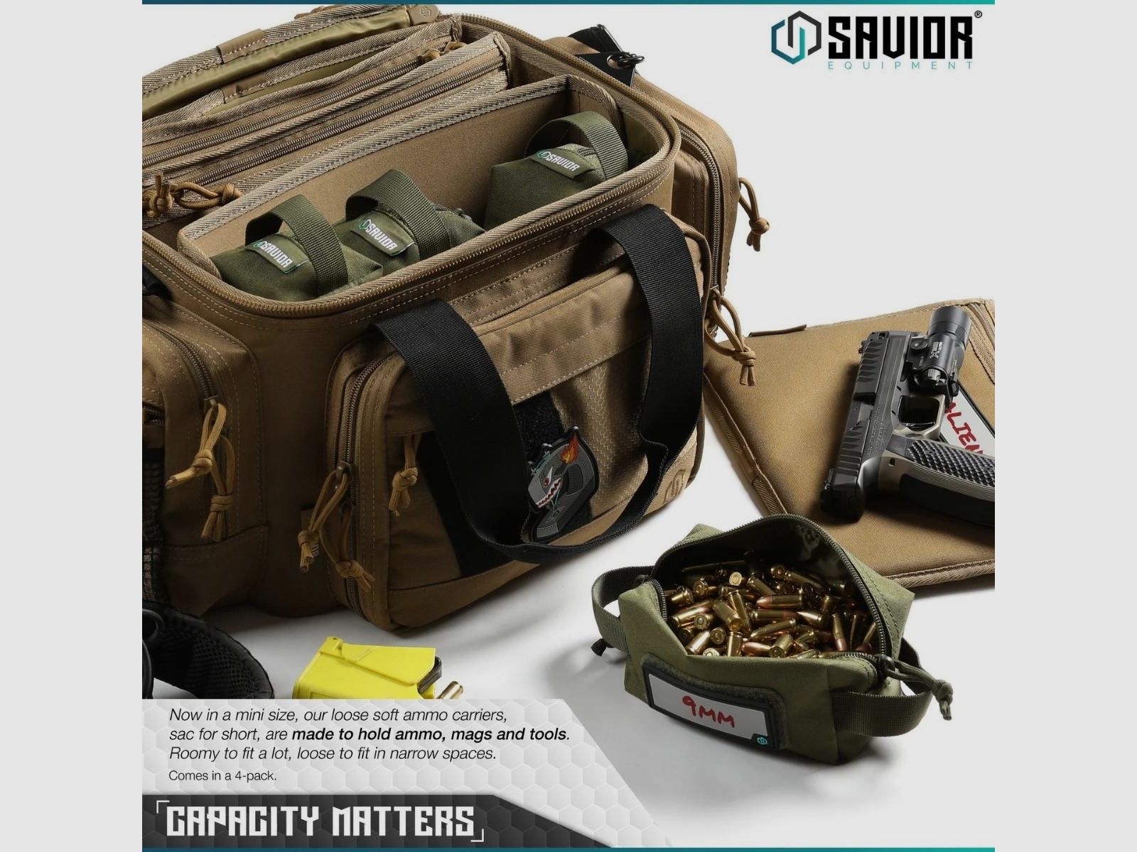 Savior – Small ammunition bag – Loose Sac Mini – Soft Ammo Carrier 4-pack – M81 Woodland – SP-MINIAMST-4P-M81, image 6 of 6
