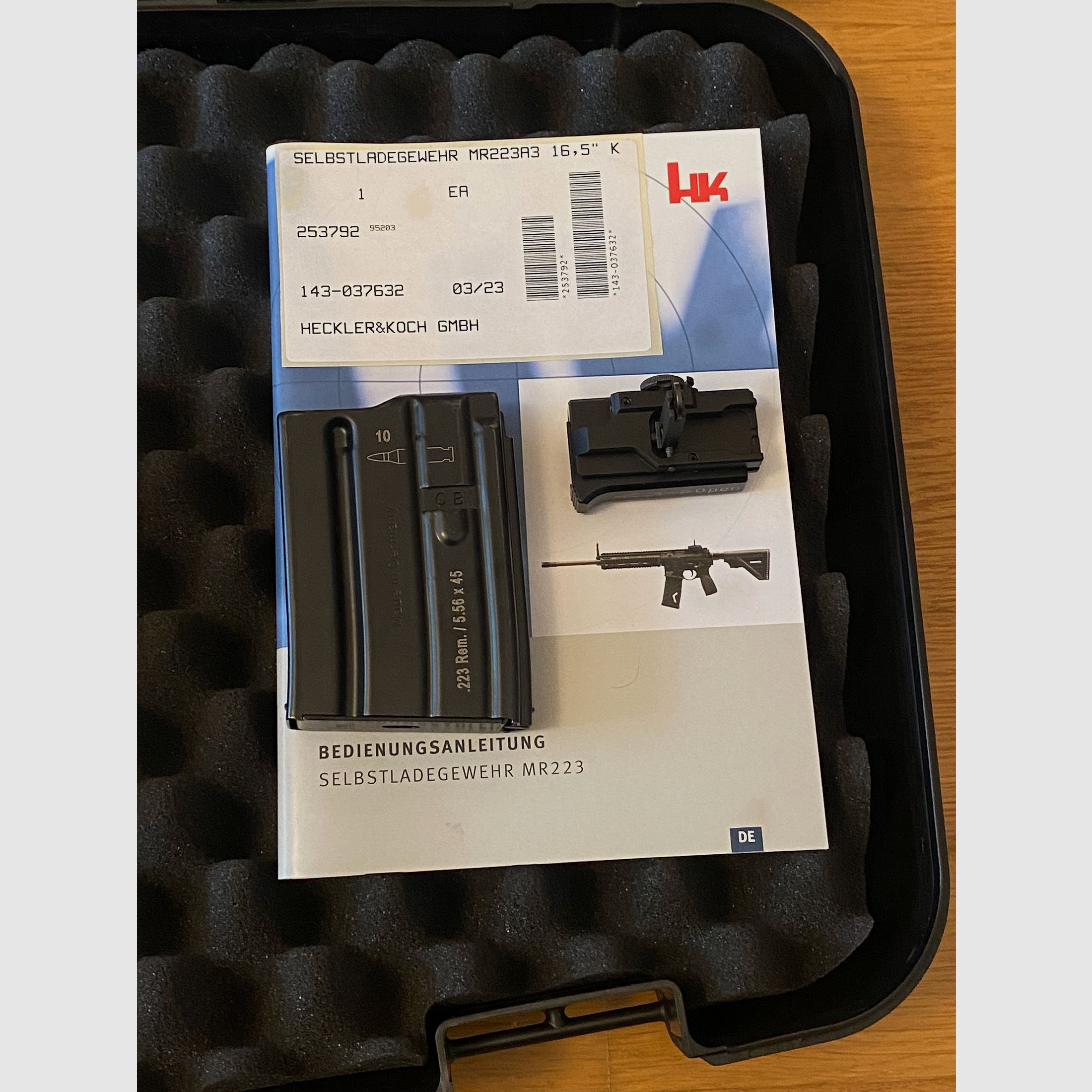 H&K MR223 A3 Slimline HKey in RAL8000 + EOTECH Set
