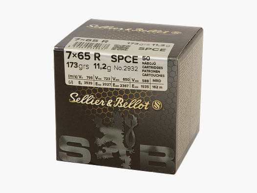 Sellier & Bellot Rifle Ammunition 7 x 65 R 11.2g Soft Point Cutting Edge Bulk Pack of 50