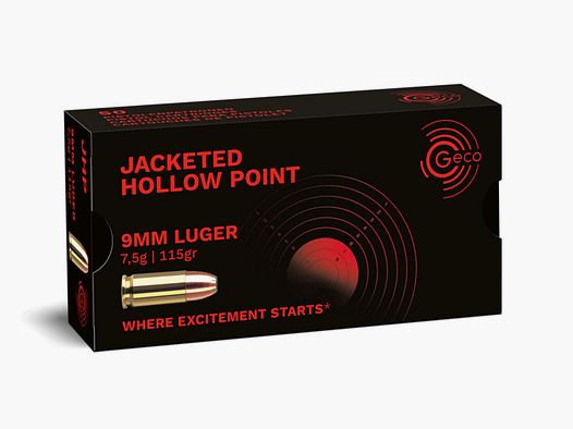 Geco 9 mm Luger 2317707 Hohlspitz 7,5g 115grs. Kurzwaffenmunition