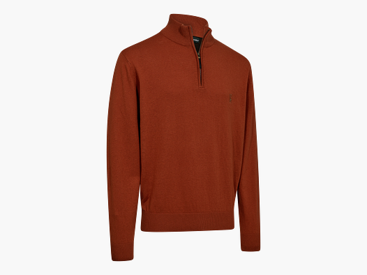 Harrington 1/2-Zip Strickpullover - Oak Rust Melange – Größe: XL