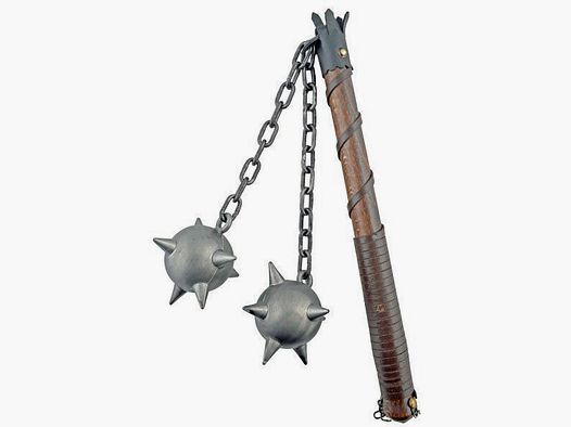 Morgenstern mit zwei Metallkugeln und Kette