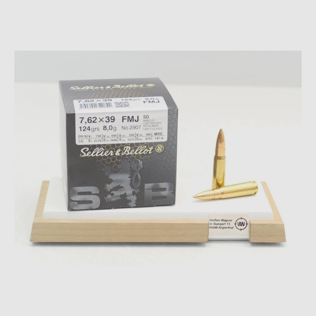 Sellier&Bellot FMJ 8gr 124grs. A50 7,62x39