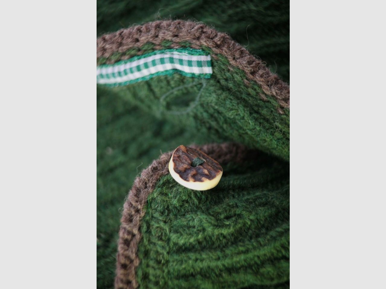 Gilet en laine Shetland, vert, image 2 sur 3