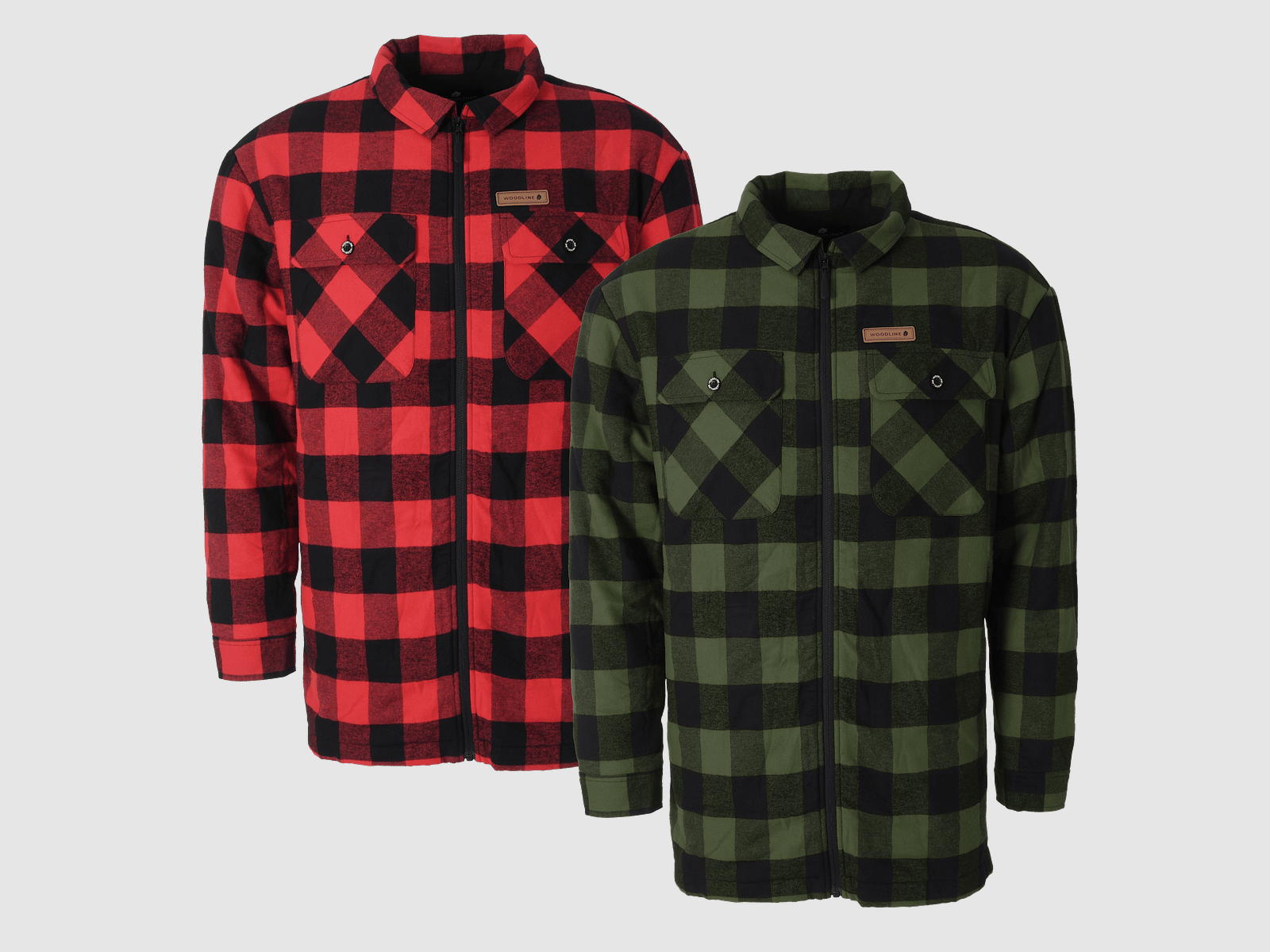 Woodline Shirt Kanada, Rot und Grün, 2er-Pack