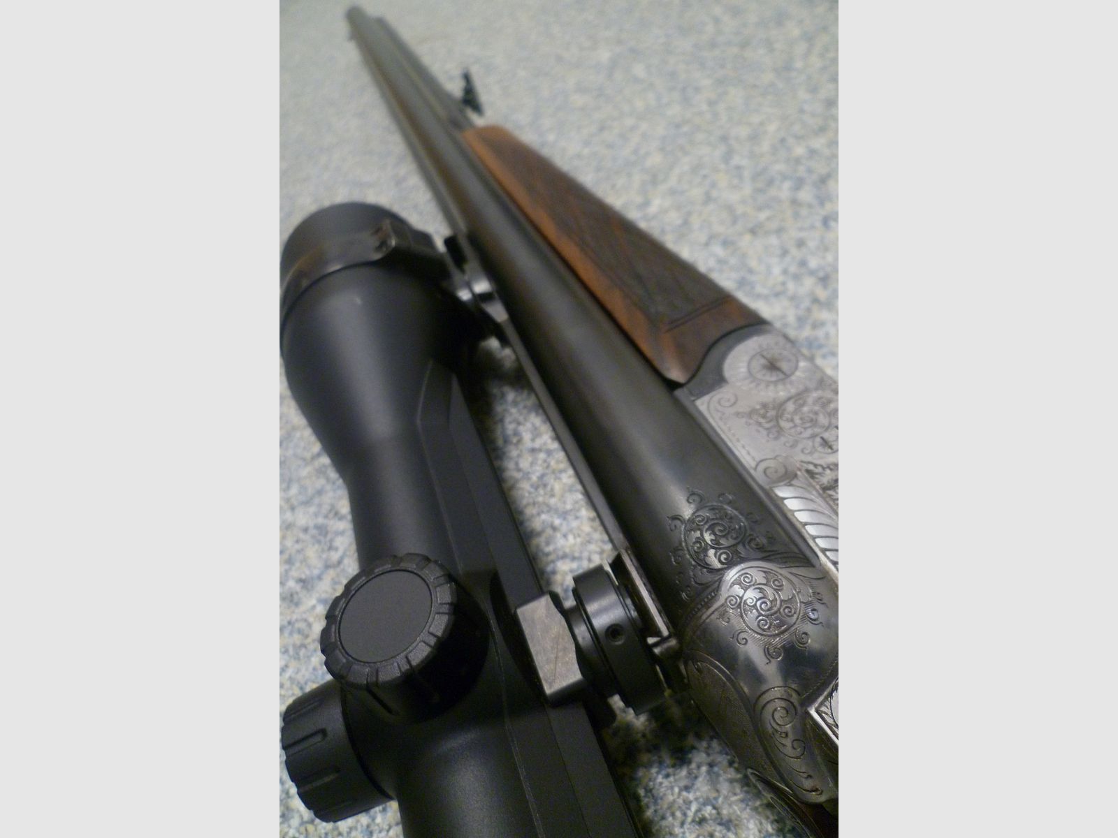 Seitenschloss-Drilling F.W. Heym 16/70 & 7x57R