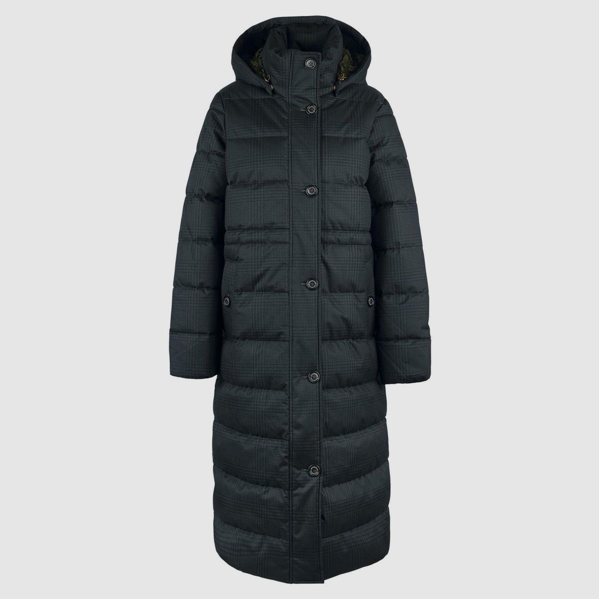 BARBOUR Gewatteerde mantel Herring Quilt Olijf Prince Of Wales Ruit