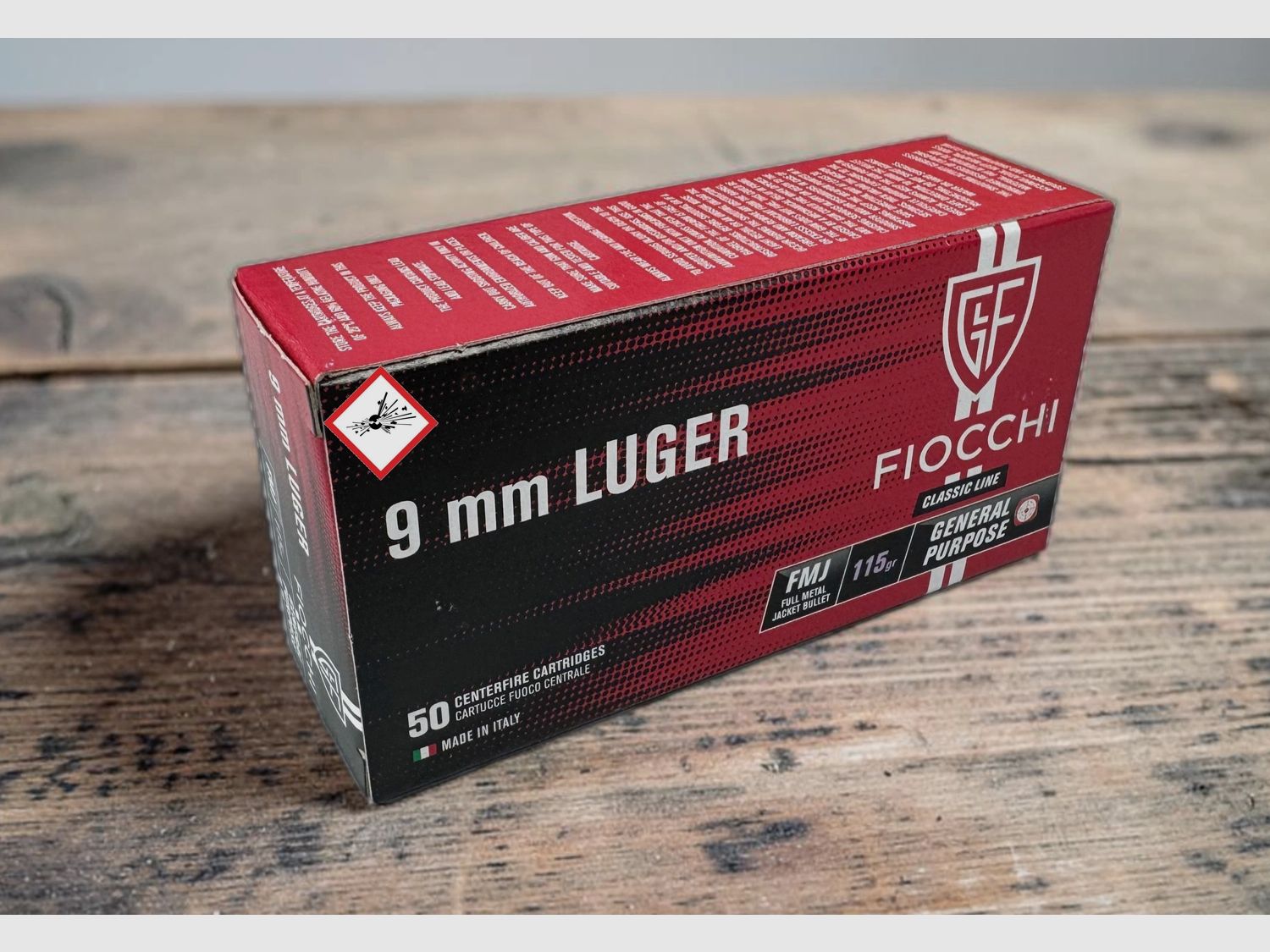 Fiocchi .9 mm Luger FMJ 115grs / 7.45g
