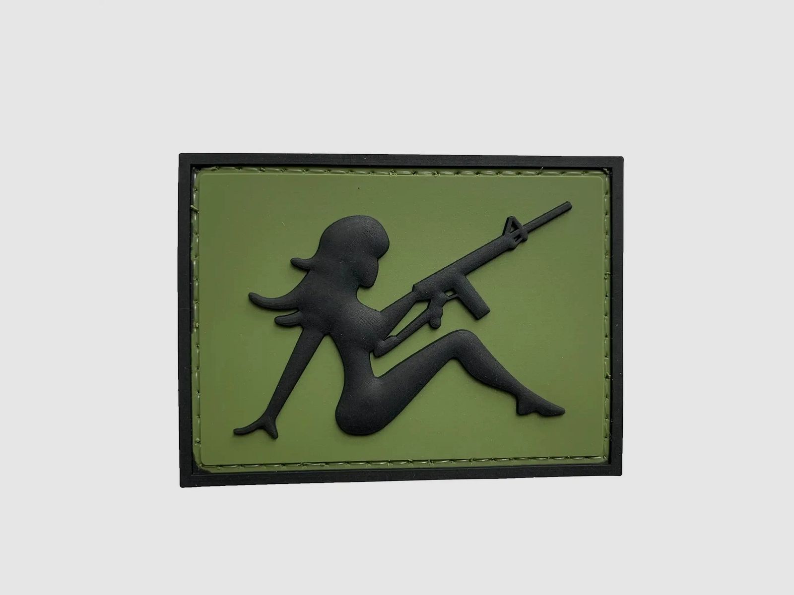 ASMC 3D Patch Meisje met Geweer - Olijf