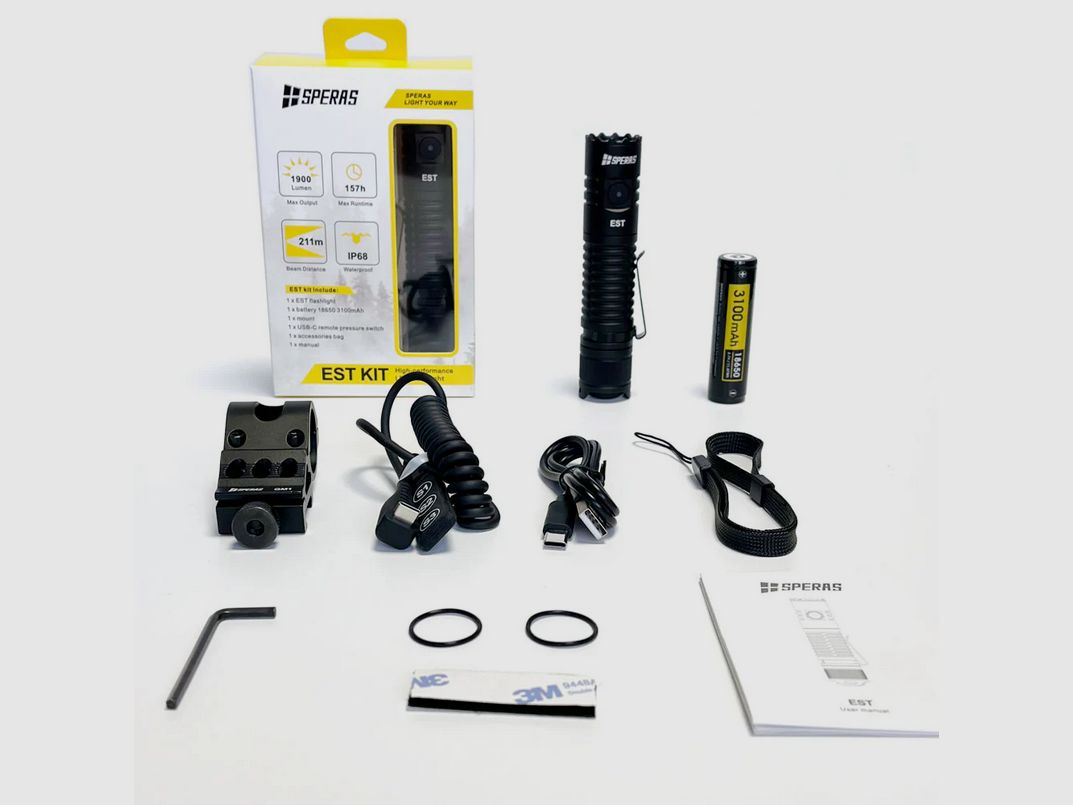 SPERAS - EST KIT - LuminusSFT25R, 1900 lm, 211 m, 1x18650, USB-C, image 1 sur 2