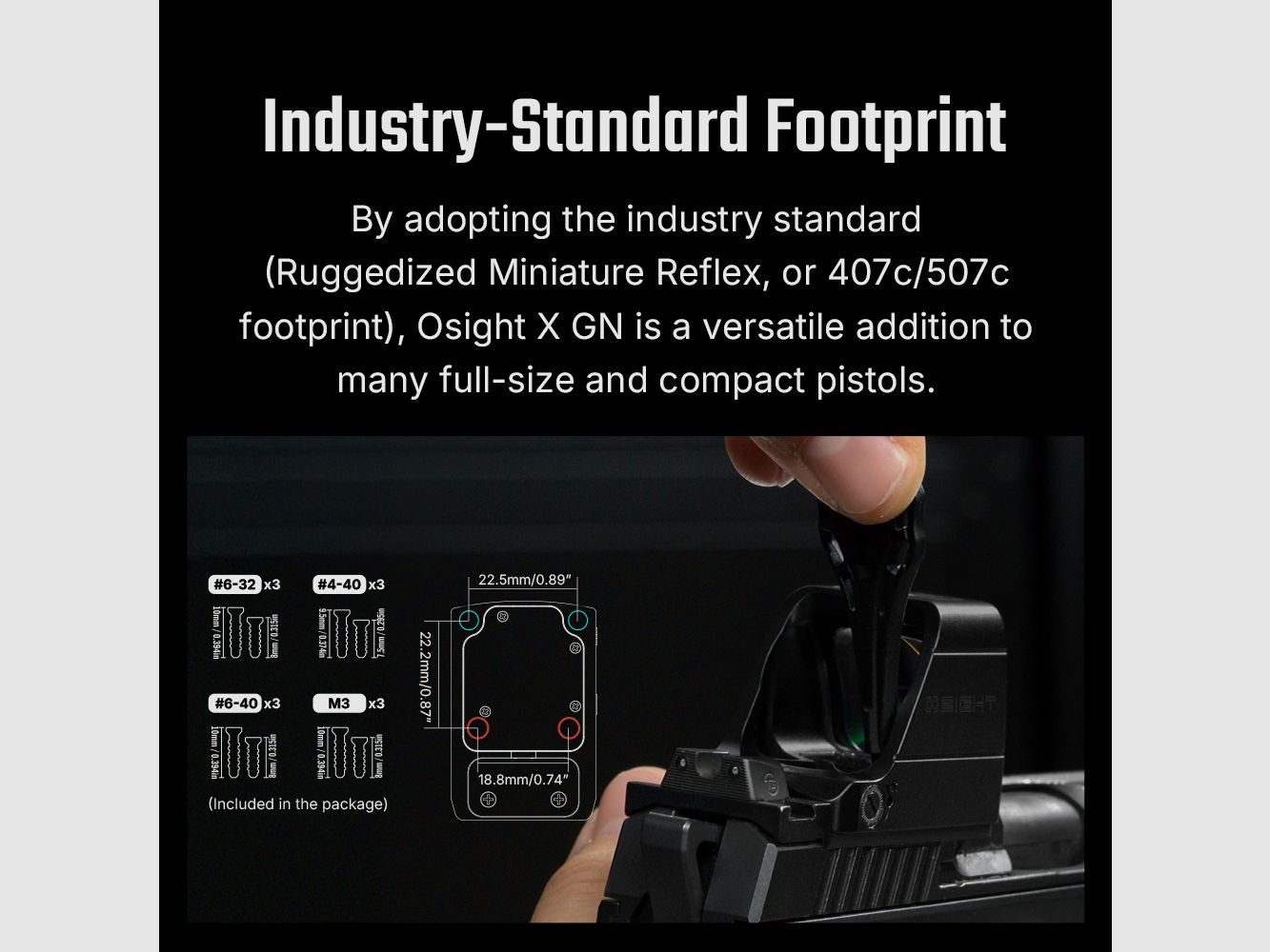 OSIGHT „X-GN“ Green Dot 3MOA / Circle 32MOA RMR, Bild 3 von 7