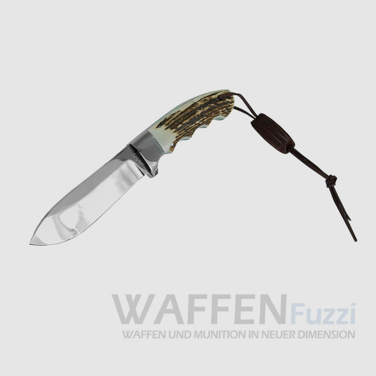 DNC cuchillo de caza Hubertus / cuerno de ciervo acero Böhler 440C