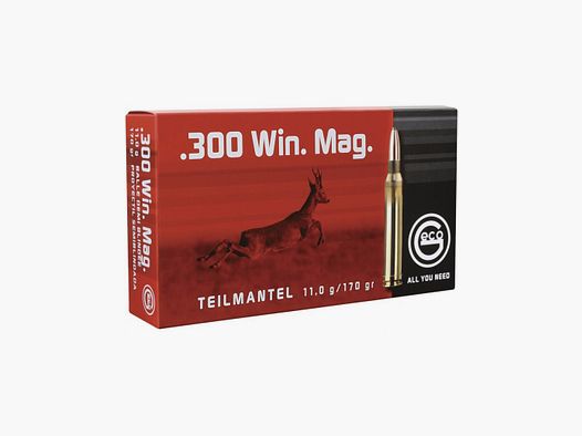 Boite de 20 Cartouches Geco Soft point Cal.300 Win Magnum 170GR 11 G