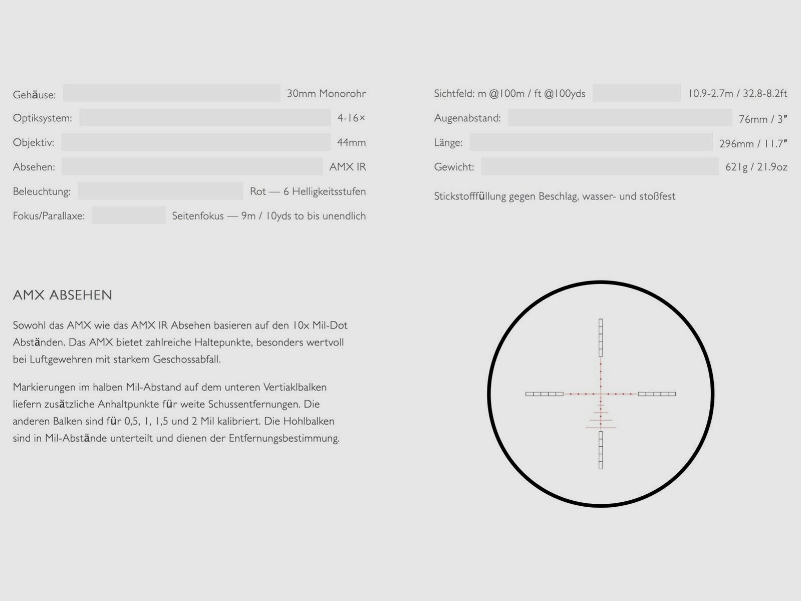 HAWKE 13210 AIRMAX 30 SF KOMPAKT 4-16×44 AMX IR Zielfernrohr