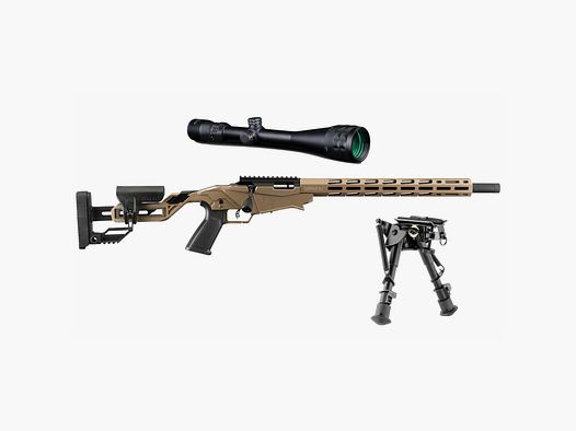 Set Ruger Precision Rimfire .22lr Tan Büchse + Zielfernrohr + Zweibein