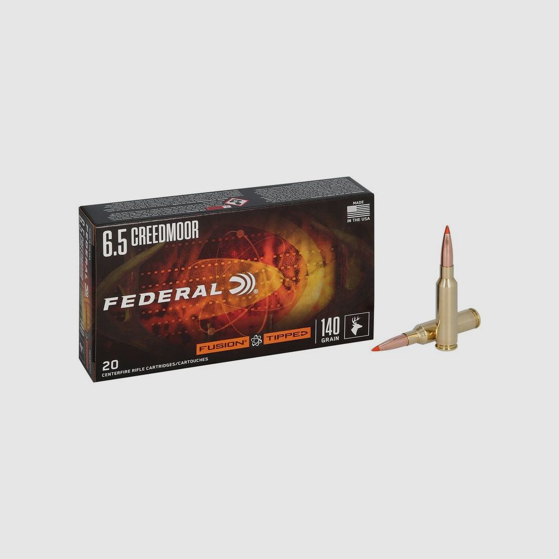 Federal Fusion Tipped 6,5 Creedmoor 9,1 g / 140GR Jagdmunition – 20 Stück #F65CRDTFS1
