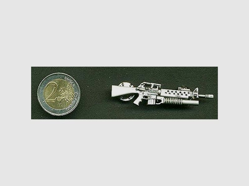 US M16 Sturmgewehr mit Granatwerfer als Metall-Anstecker