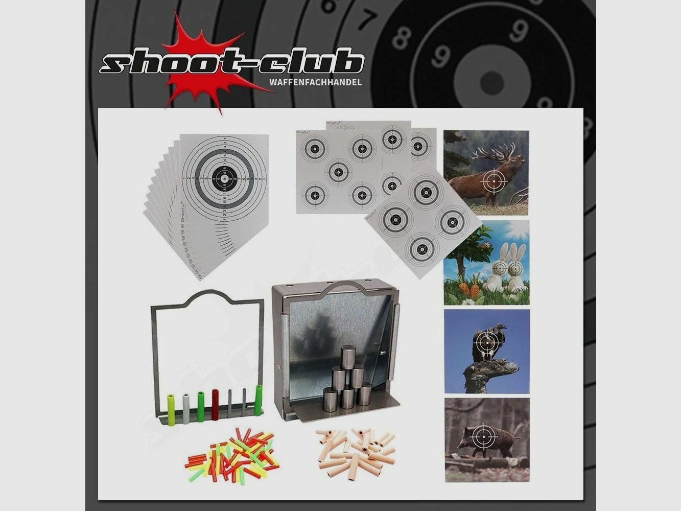 shoot-club GmbH Target Super Set 3 en 1 sistema de trampa de balas y mucho más